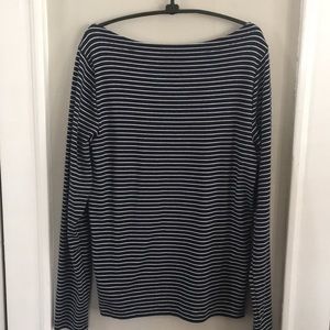 Navy and White Striped Top